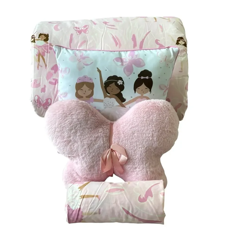 NEW Cupcakes & Cashmere Kids Pink Ballet 5 Piece Comforter Set Full/Queen
